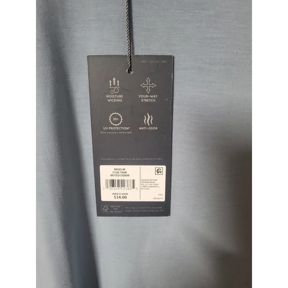 VRST Accelerate Tank Muted Denim Men's Size Medium